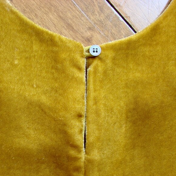 J. Crew Velvet Sleeveless Tank Top Boxy Mustard Yellow Gold Size 2 Small - Picture 14 of 14